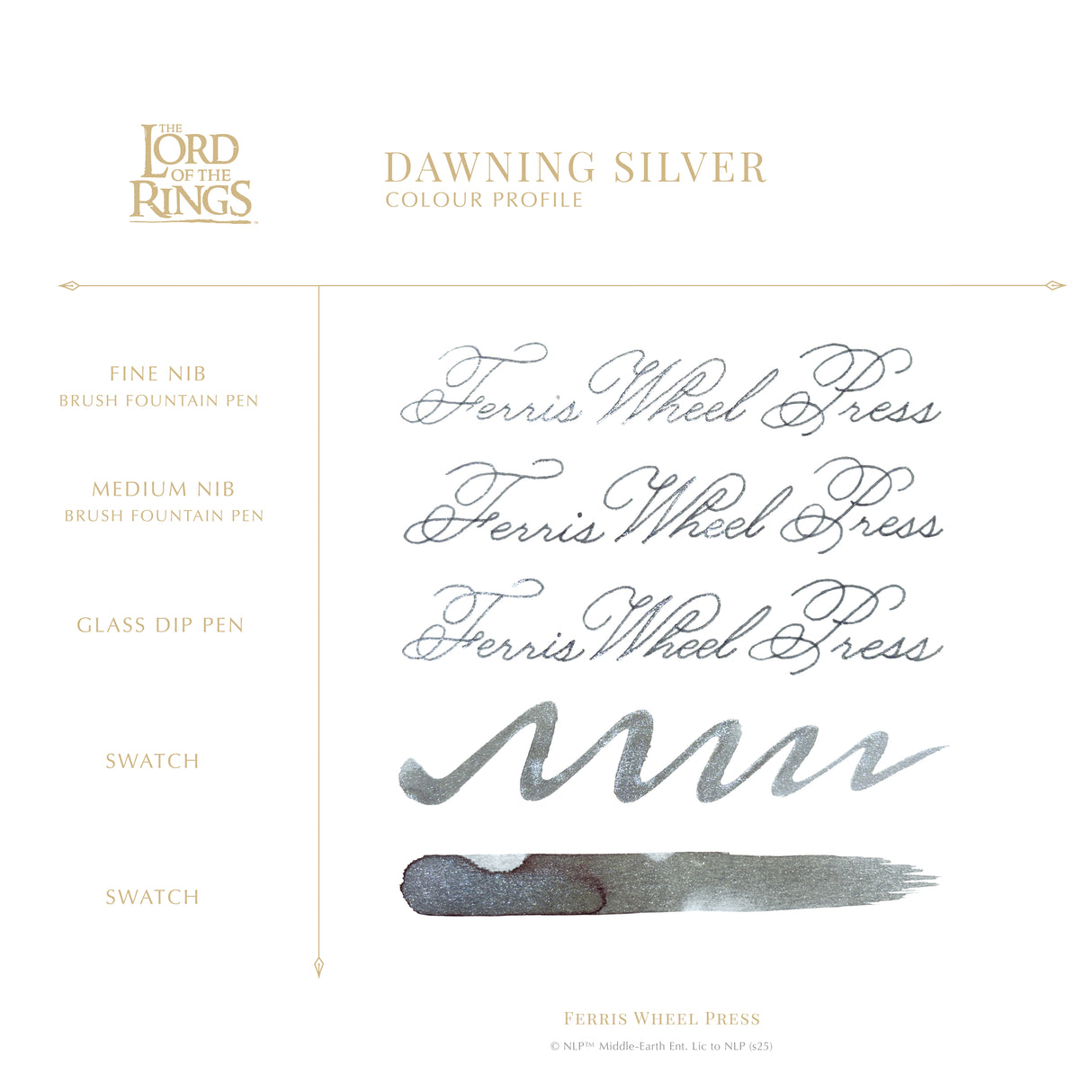 Ferris Wheel Press x Lord of The Rings - Dawning Silver Bottled Ink (Special Edition)