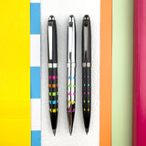 Monteverde llusia Gel Ink Pen - Diamond Shapes Black Matte with Gunmetal Trim