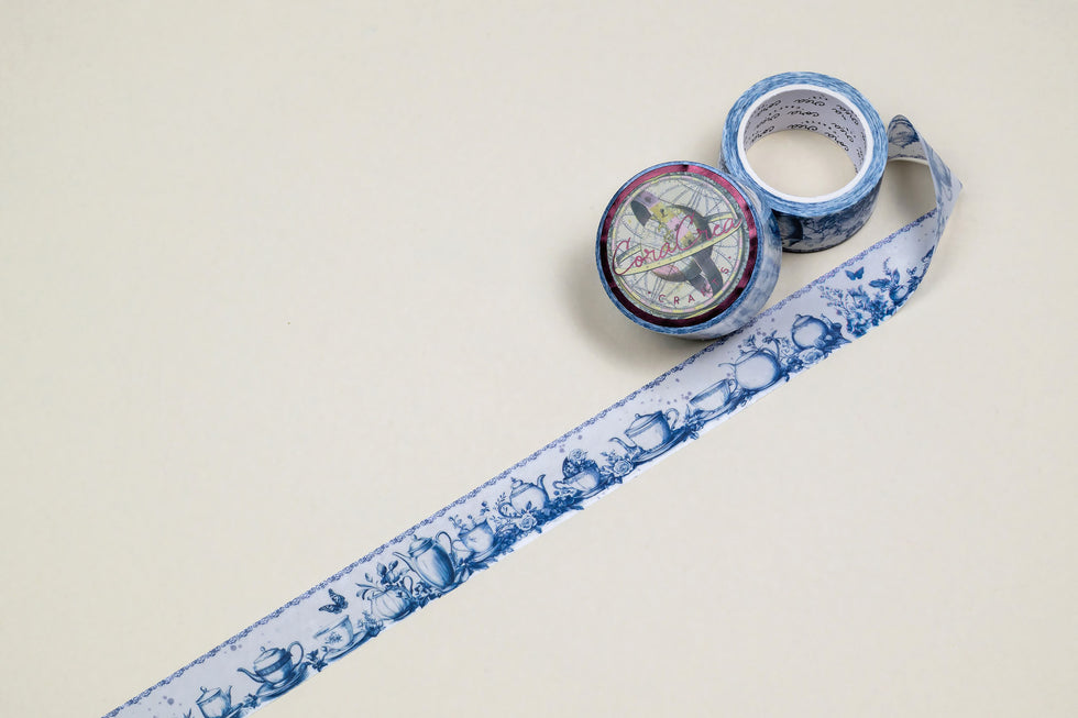 CoraCreaCrafts Washi Tape - Blue Tea