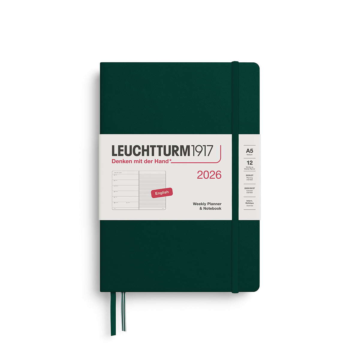 Leuchtturm Weekly Planner & Notebook - Medium (A5) 5 3/4" x 8 1/4"