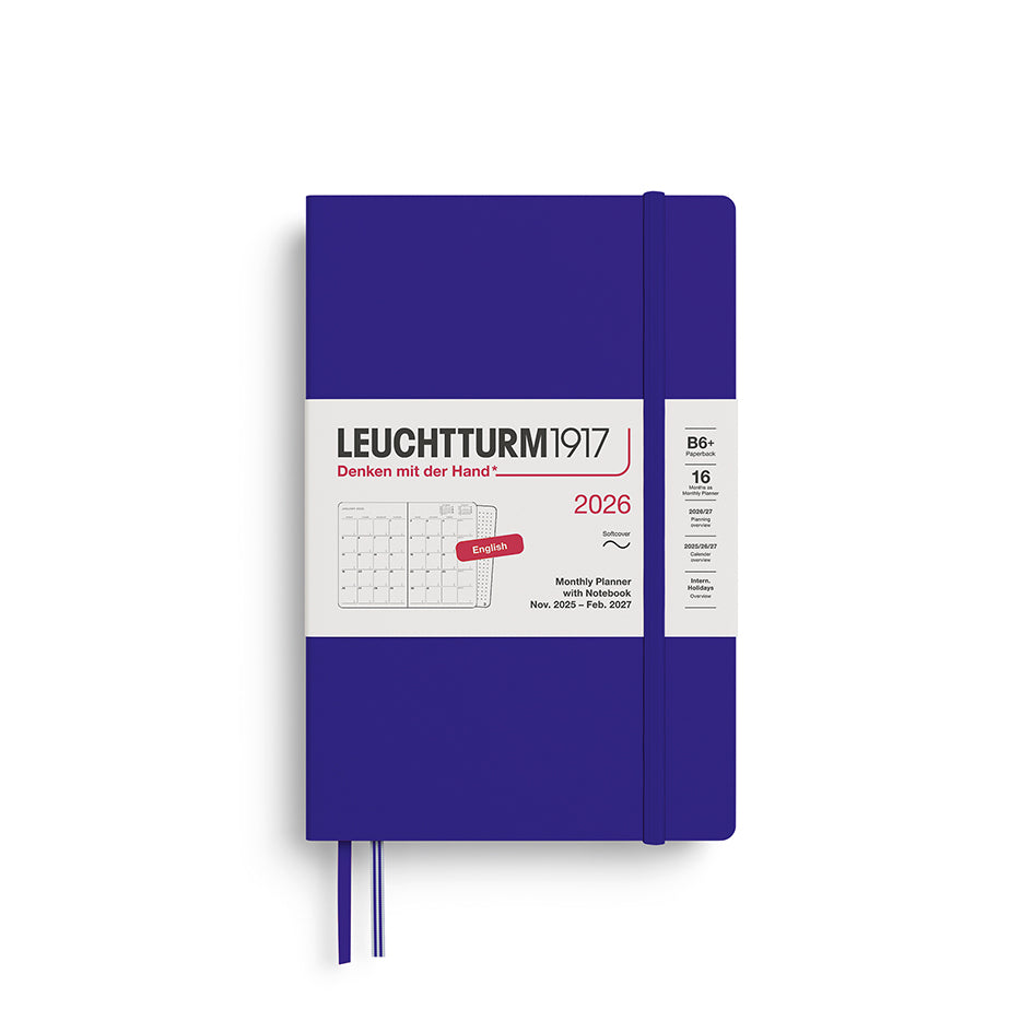 Leuchtturm Monthly Planner with Notebook - Paperback (B6+) 5" x 7 1/2"