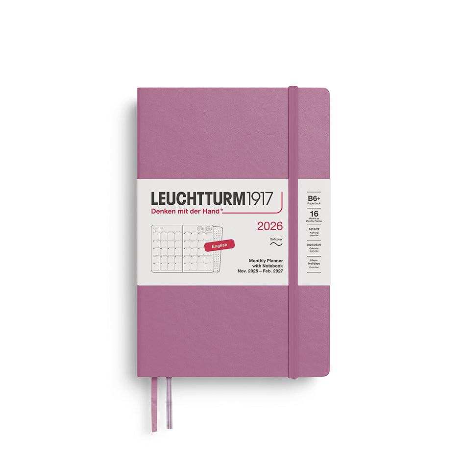 Leuchtturm Monthly Planner with Notebook - Paperback (B6+) 5" x 7 1/2"