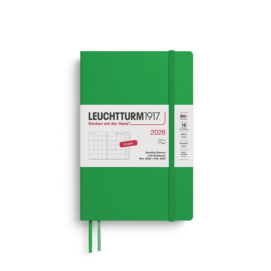 Leuchtturm Monthly Planner with Notebook - Paperback (B6+) 5" x 7 1/2"