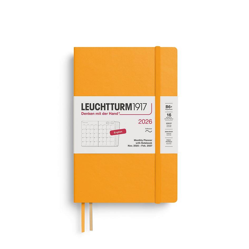 Leuchtturm Monthly Planner with Notebook - Paperback (B6+) 5" x 7 1/2"