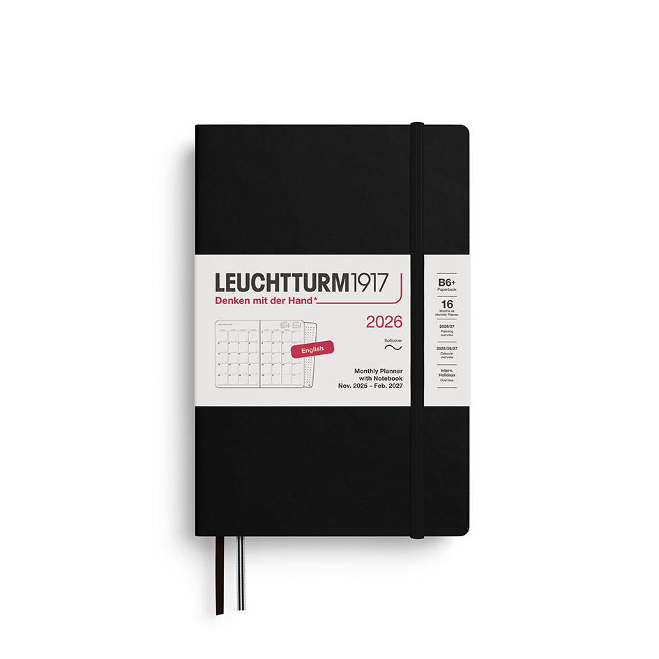 Leuchtturm Monthly Planner with Notebook - Paperback (B6+) 5" x 7 1/2"