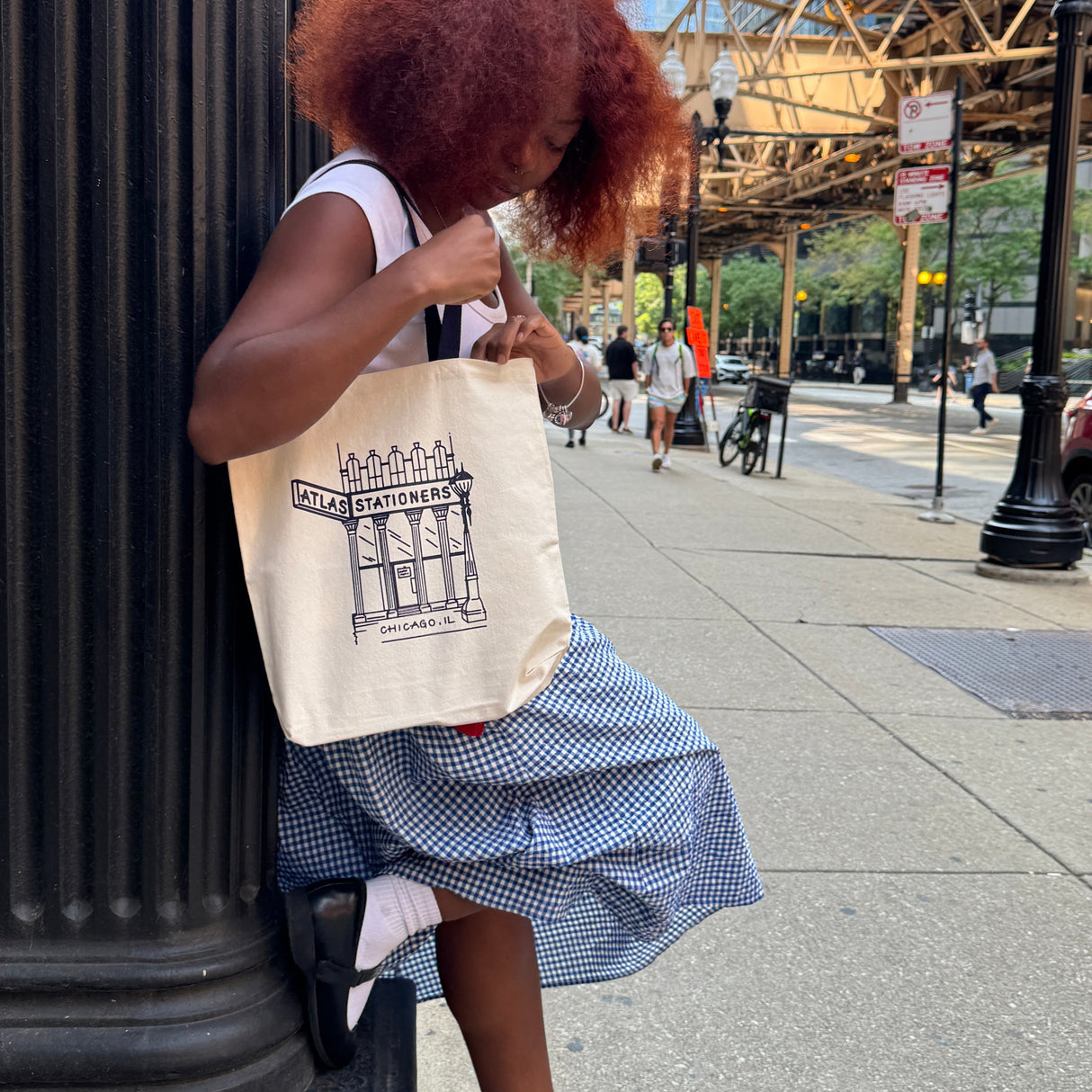 Atlas Stationers Tote Bag - Navy Storefront (Atlas Exclusive)