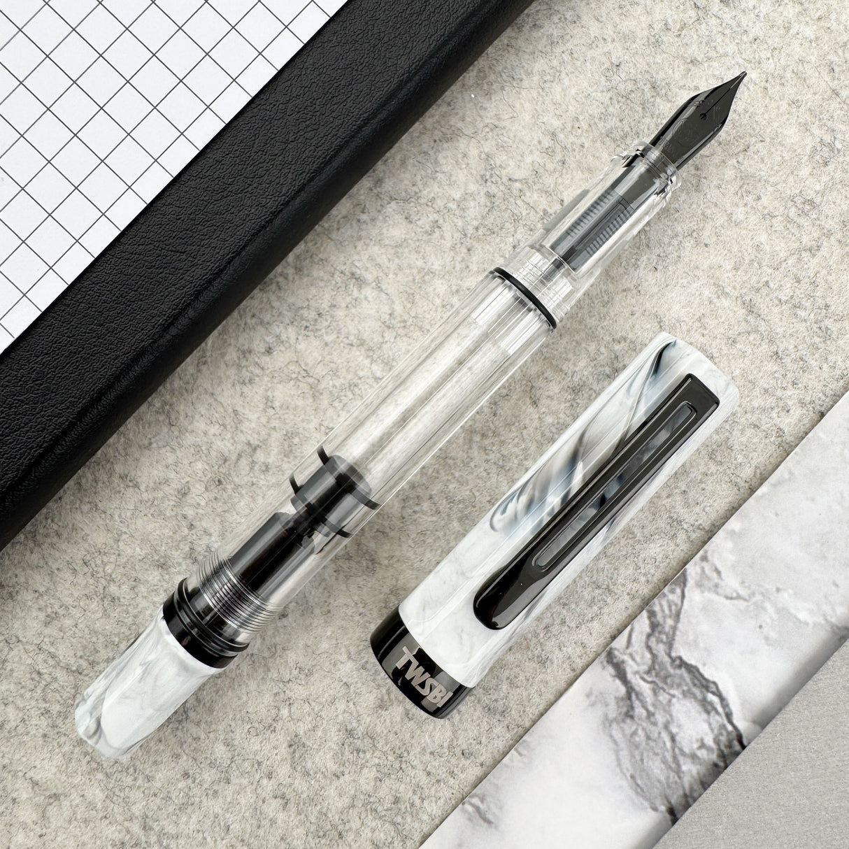 TWSBI Eco Fountain Pen - Carrara w/Onyx