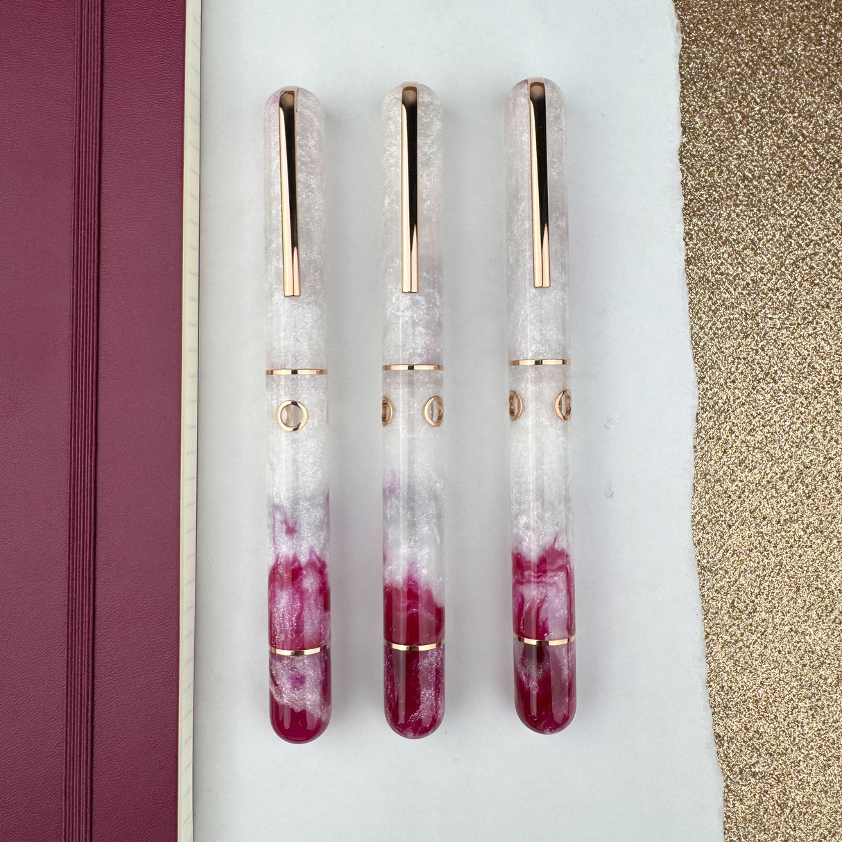 Nahvalur (Narwhal) Nautilus Fountain Pen -  Raspberry Cheesecake (Atlas Exclusive)