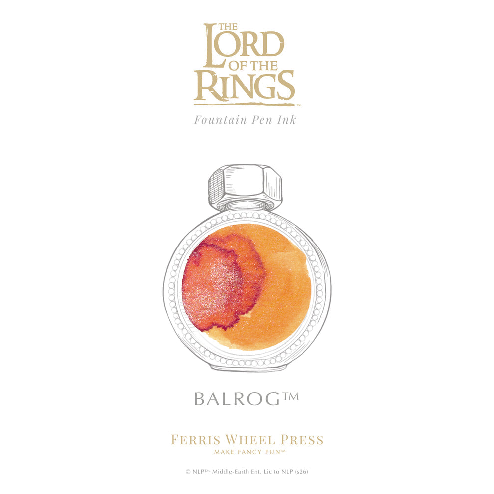 Ferris Wheel Press x The Lord of the Rings Balrog Signature Ink - 38ml Bottled Ink