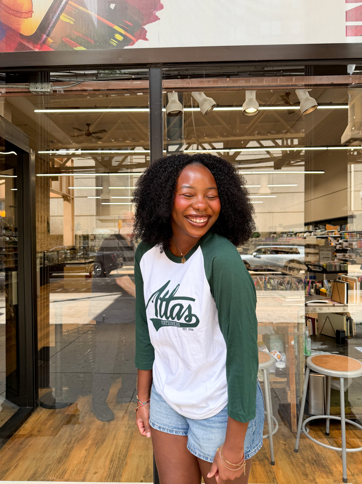 Atlas Stationers Baseball Shirt - Green (Atlas Exclusive)