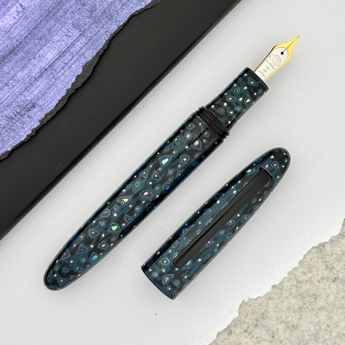 TACCIA Empress Fountain Pen - Shin Tsugaru Nuri Ao-Iro (Limited Edition)