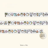 TheCoffeeMonsterzCo Summer Doodles Washi Tape - 10mm