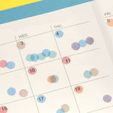 Kodomo No Kao Pochitto Pick Detachable Push Button Stamp Set - Colorful Cirlces