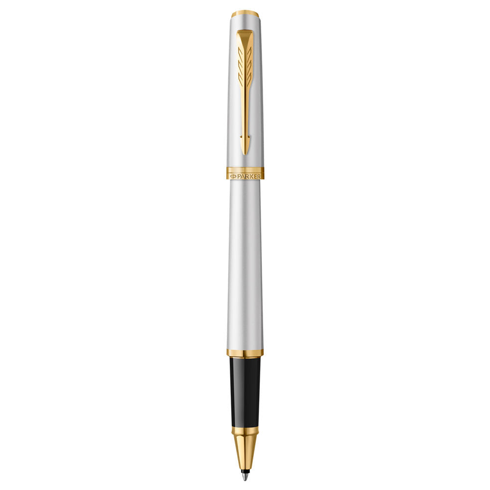 Parker Meridian Rollerball Pen - Chrome with Gold Trim