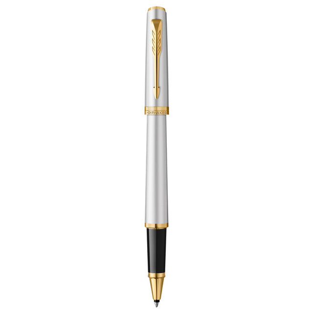 Parker Meridian Rollerball Pen - Chrome with Gold Trim