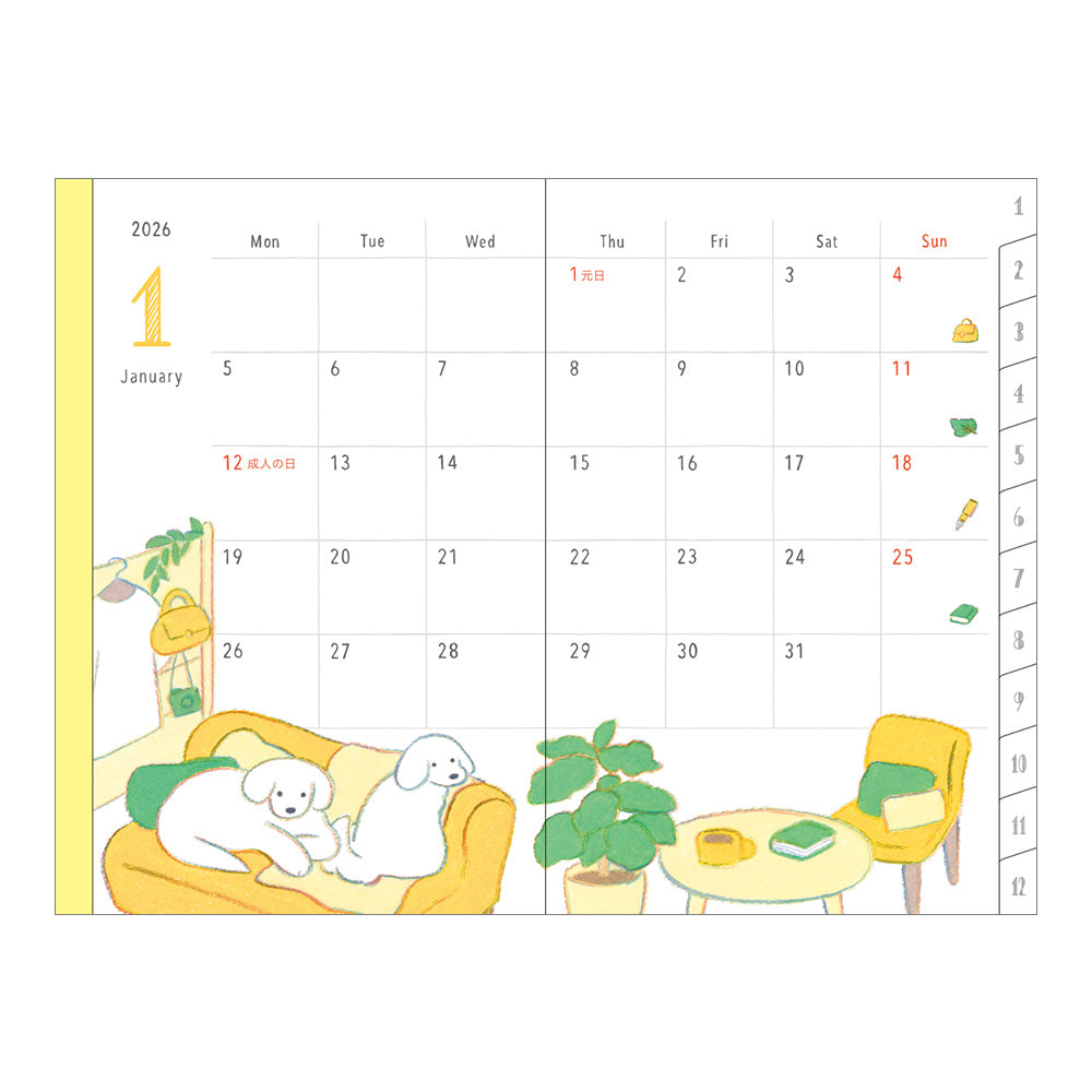 Midori Mini Pocket Diary - Dogs