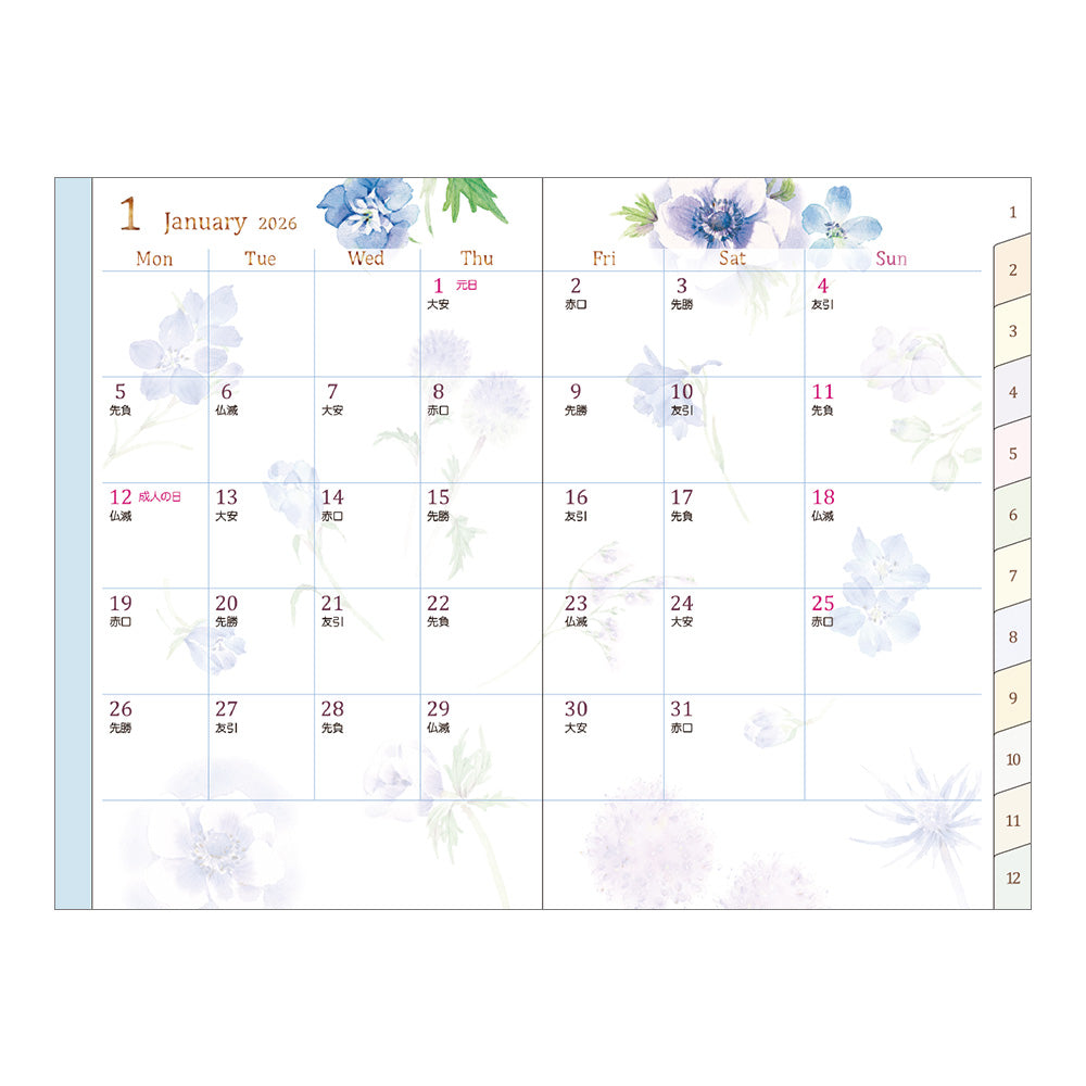 Midori Mini Pocket Diary - Country Time Flowers