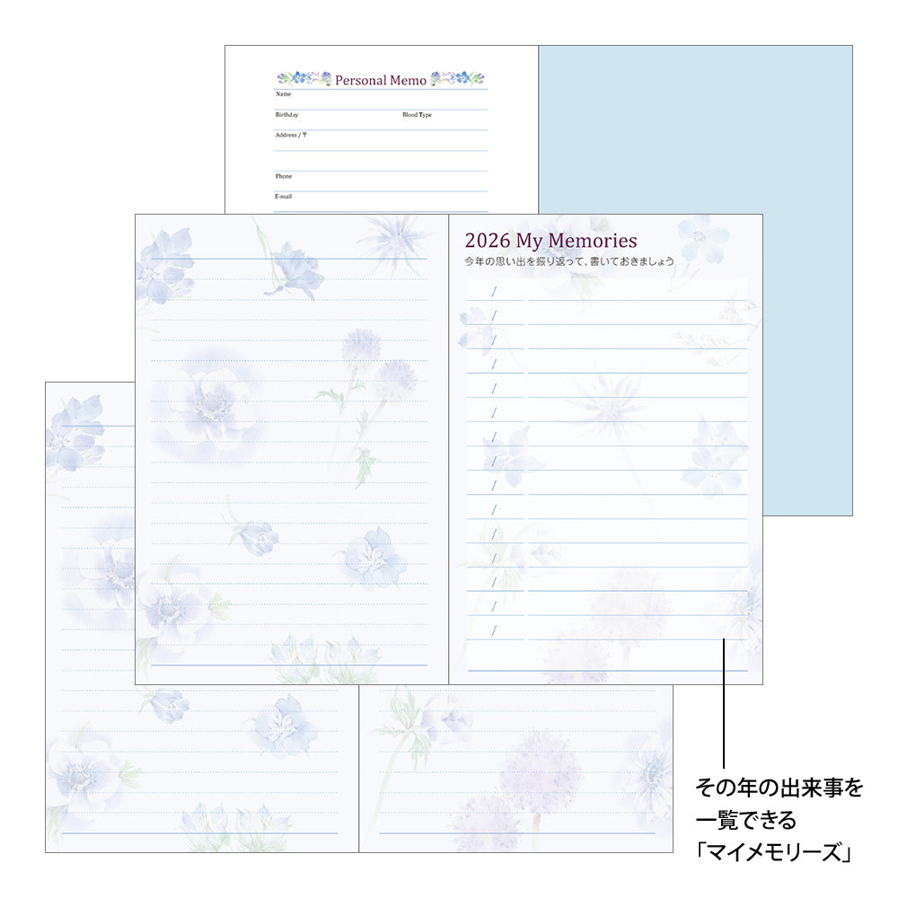 Midori Mini Pocket Diary - Country Time Flowers