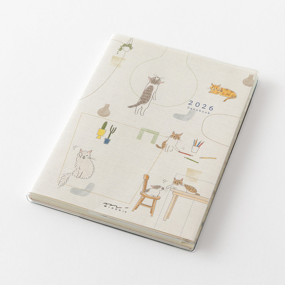 Midori A6 Pocket Diary - Cats