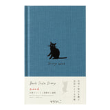 Midori B6 Book Style Diary - Cat Navy
