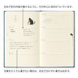 Midori B6 Book Style Diary - Cat Navy