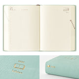 Midori Diary Hibino  - A6 Size - Blue-Green