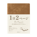 Midori Diary Hibino  - A6 Size - Camel