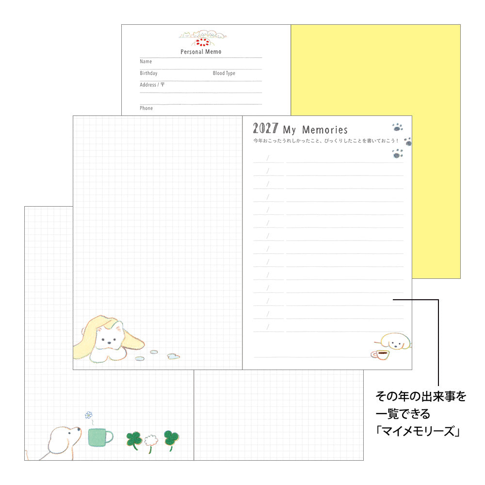 Midori Mini Pocket Diary - Dog