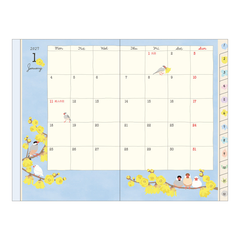 Midori Mini Pocket Diary - Bird