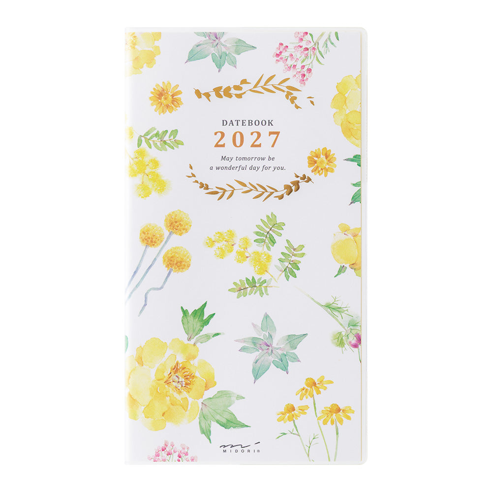 Midori Slim Pocket Diary - Country Time Flower