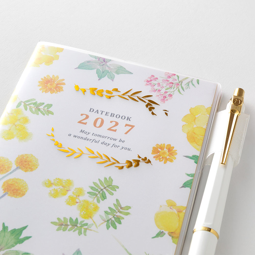 Midori Slim Pocket Diary - Country Time Flower