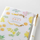 Midori Slim Pocket Diary - Country Time Flower