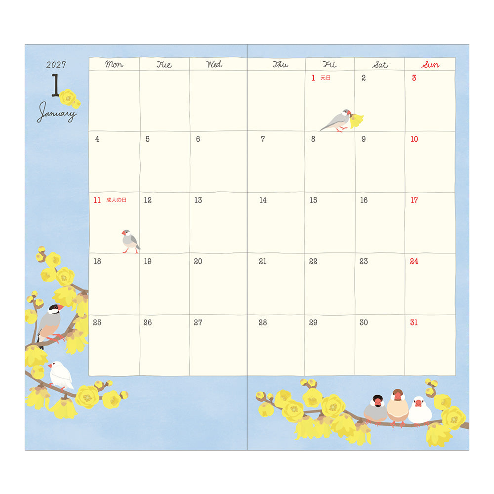 Midori Slim Pocket Diary - Bird