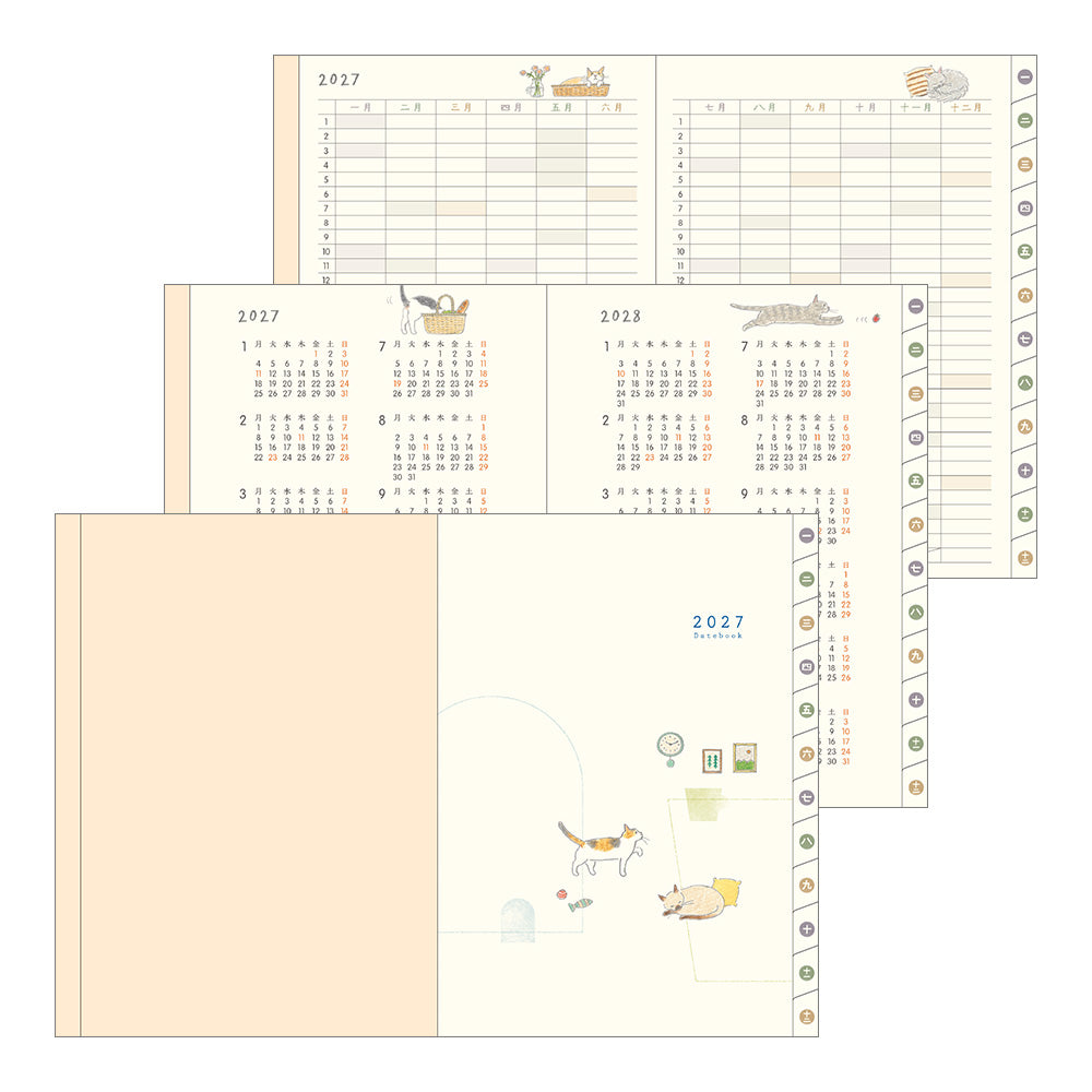 Midori A6 Pocket Diary - Cat