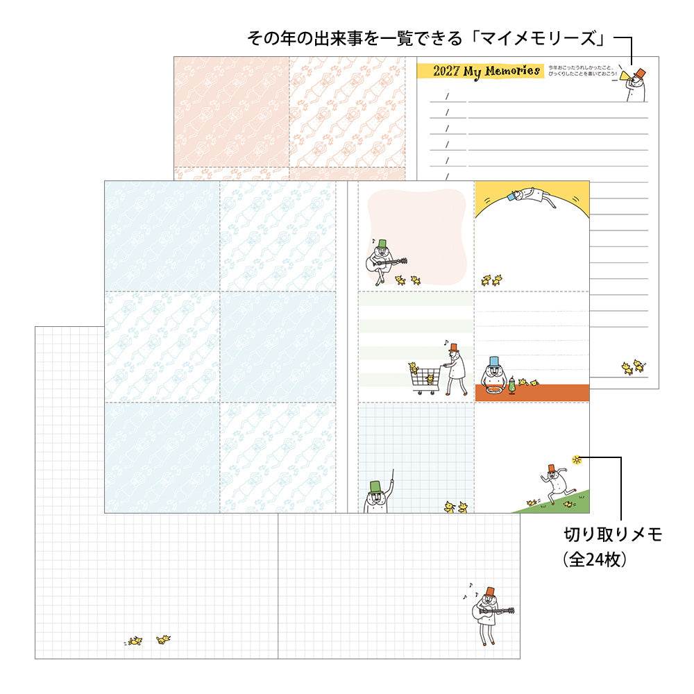 Midori A6 Pocket Diary - Monthly Ojisan
