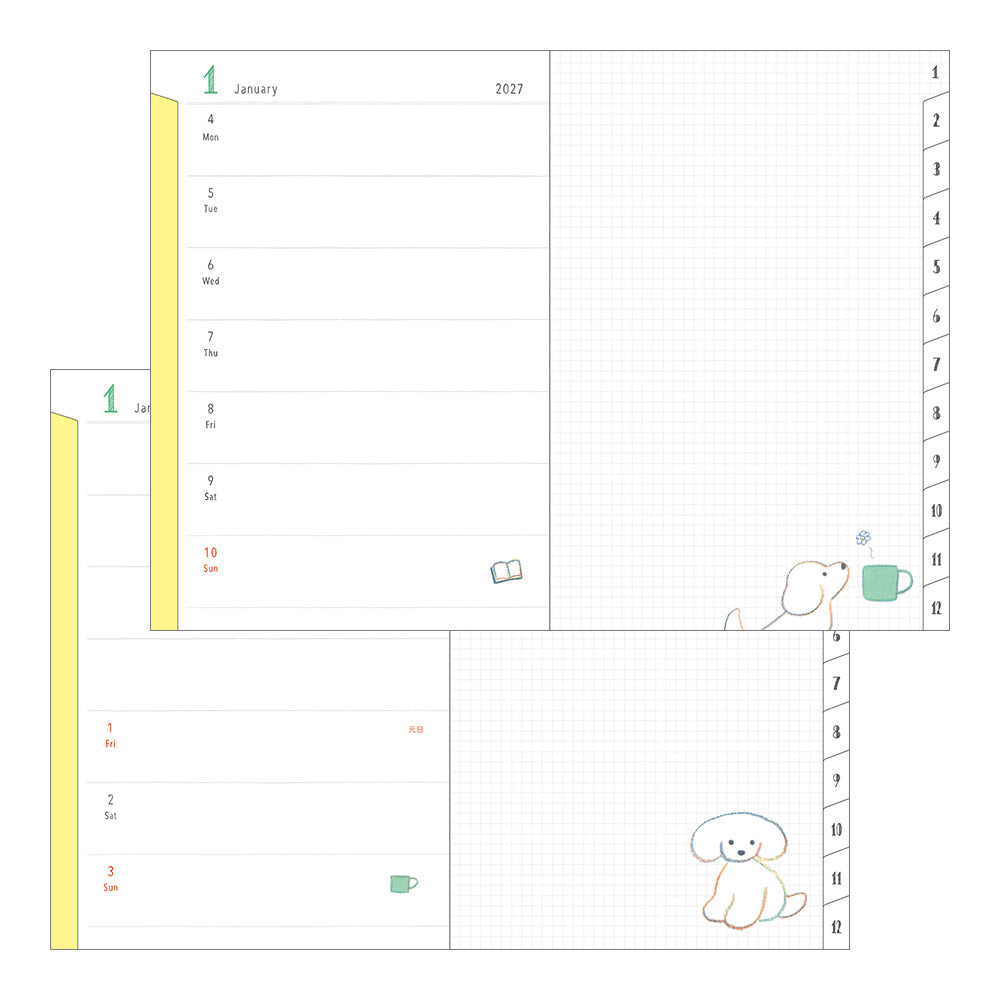 Midori B6 Pocket Diary - Dog