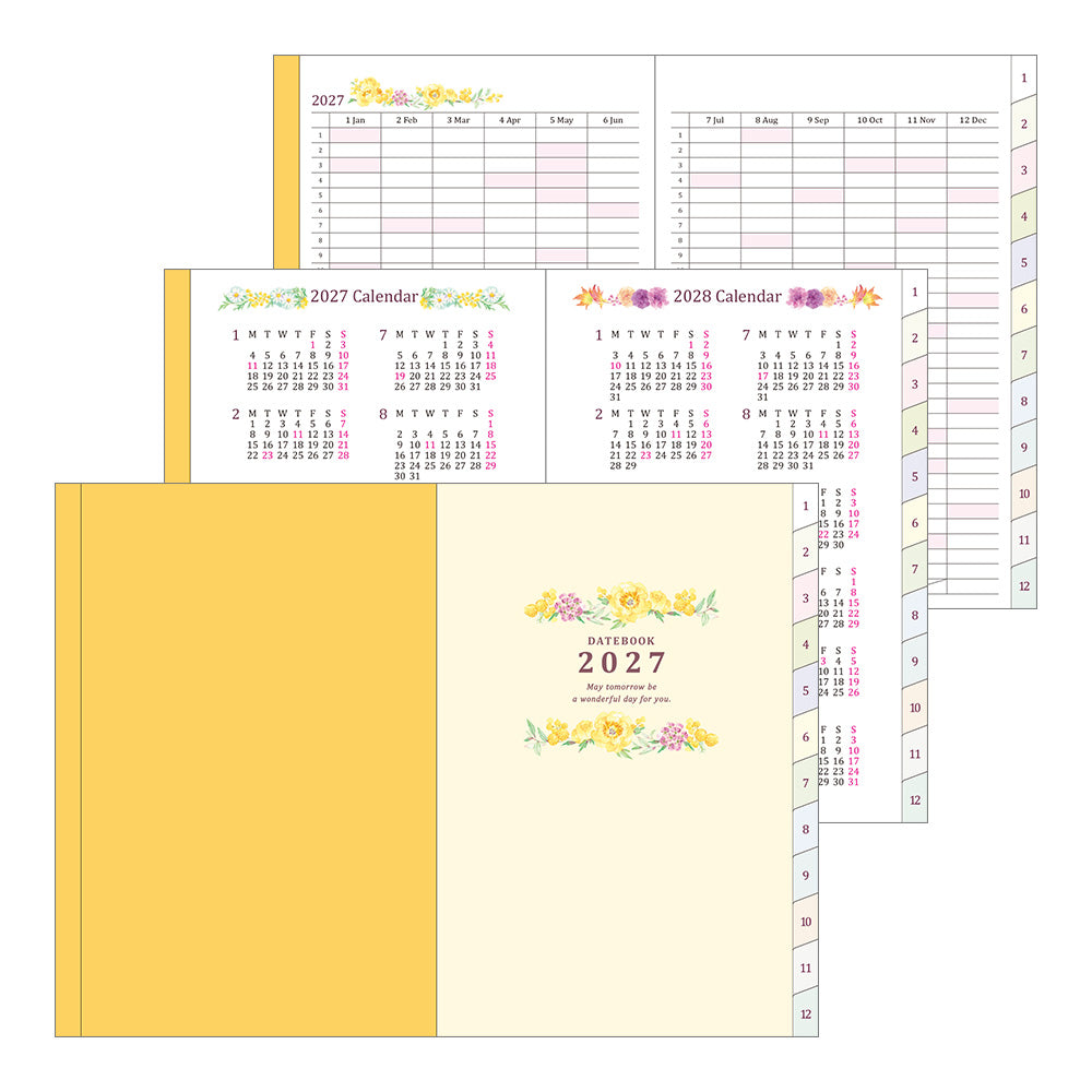 Midori B6 Pocket Diary - Country Time Flower