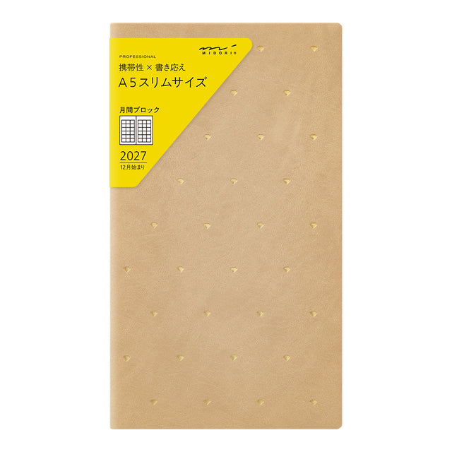 Midori Professional Diary A5 Slim Monthly Block - Diamond