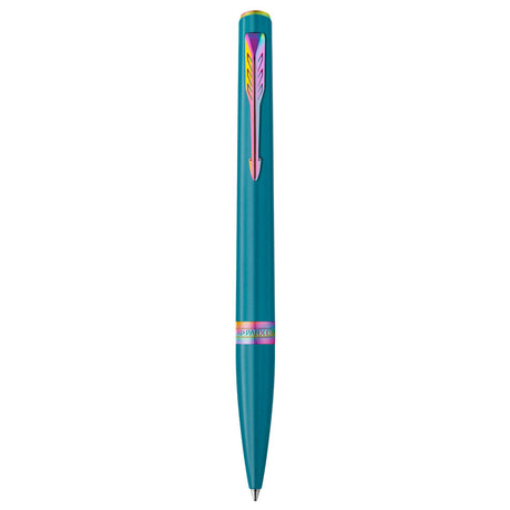 Parker Meridian Ballpoint Pen - Teal with Rainbow Trim