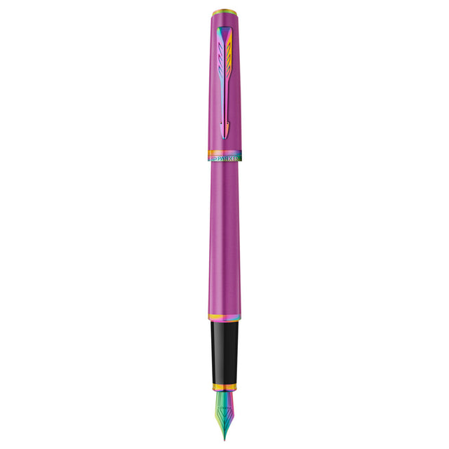 Parker Meridian Fountain Pen - Grape with Rainbow Trim