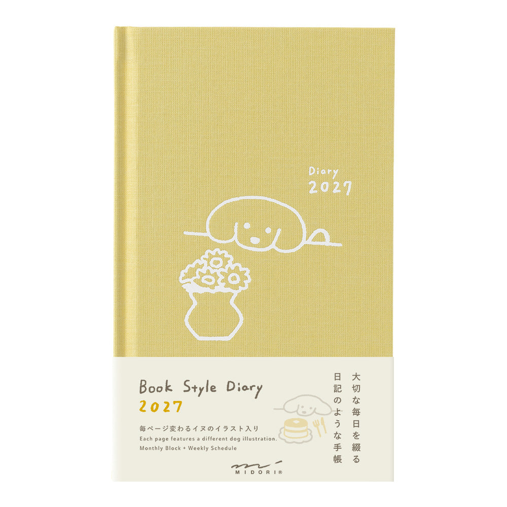 Midori B6 Book Style Diary - Dog Yellow