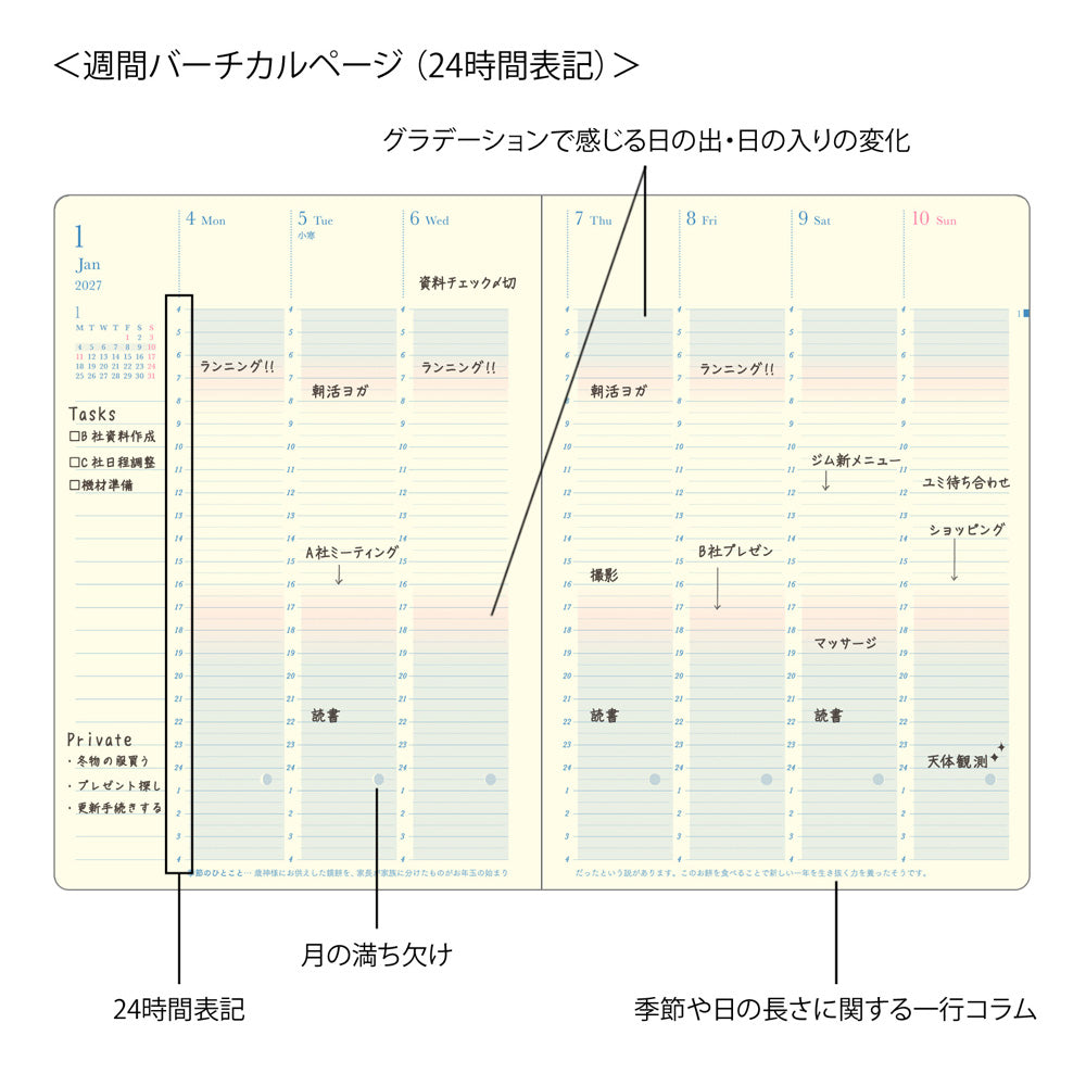 Midori B6 Gradation Diary - Day Length - Ivory