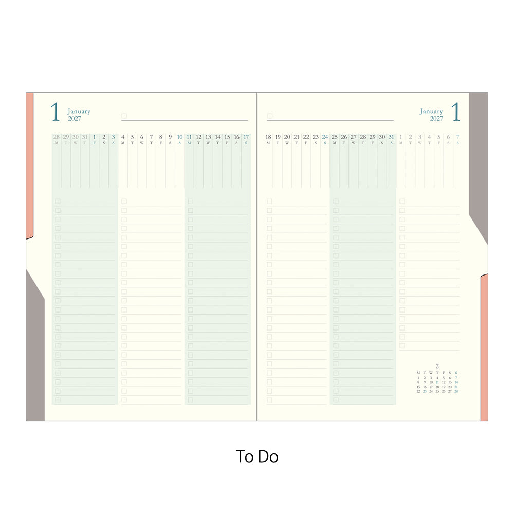 Midori B6 Double Schedule - To Do - Light Blue