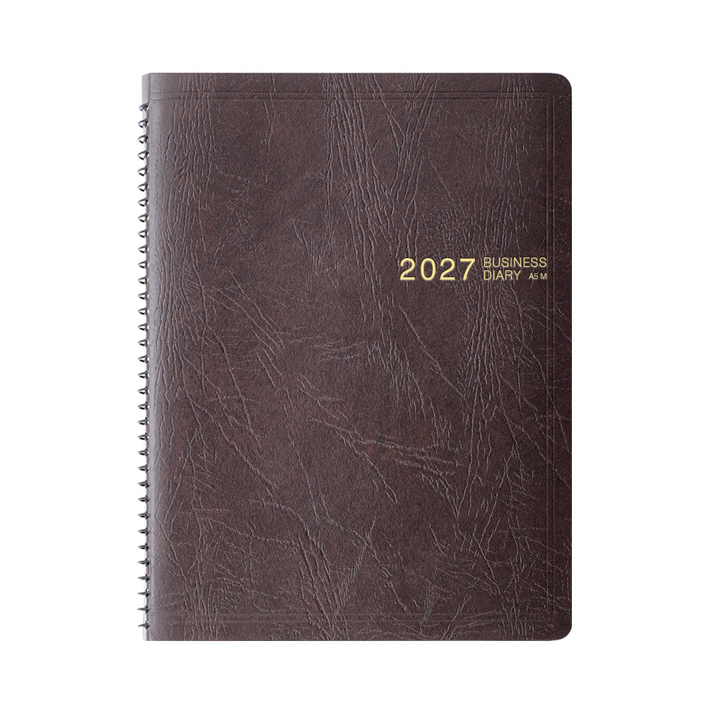 Midori Business Diary A5 Monthly Ring - Brown