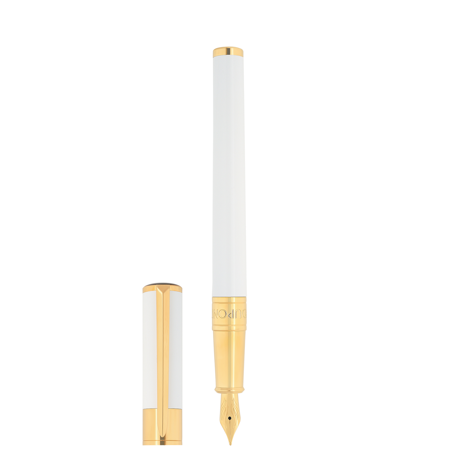 S.T. Dupont Initial Fountain Pen - White w/Gold – Atlas Stationers