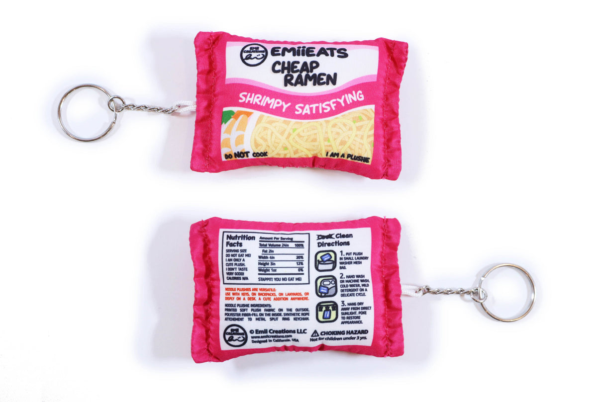Tiny Instant Cheap Ramen Noodle Plush Keychain