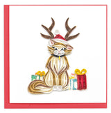 Quilled Holiday Cat Greeting Card