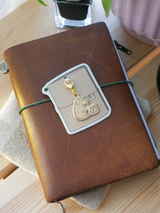 dana ate oatmeal! "paw prints" brass charm