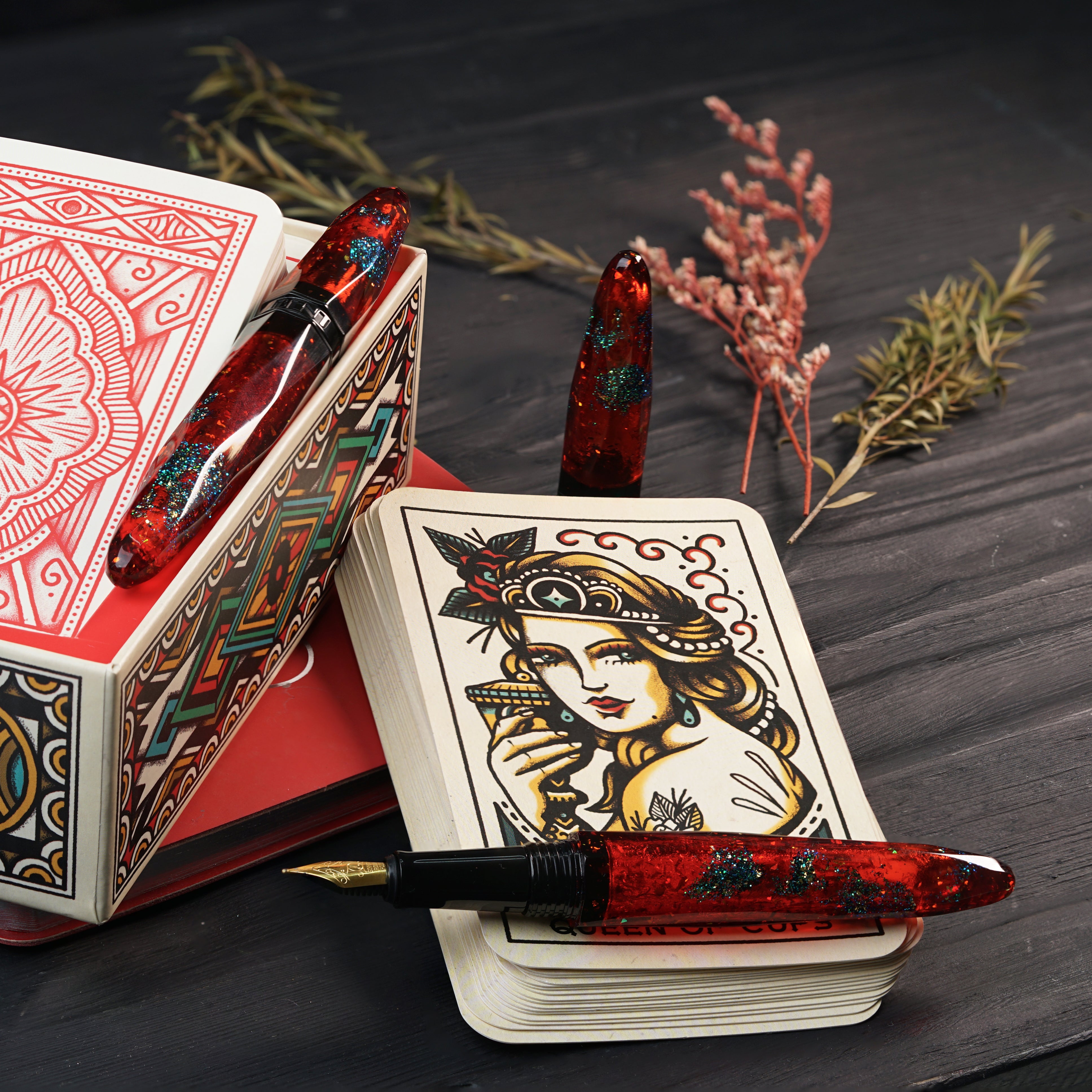 Benu Briolette Fountain Pen - Ruby Forest – Atlas Stationers