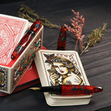 Benu Briolette Fountain Pen - Ruby Forest